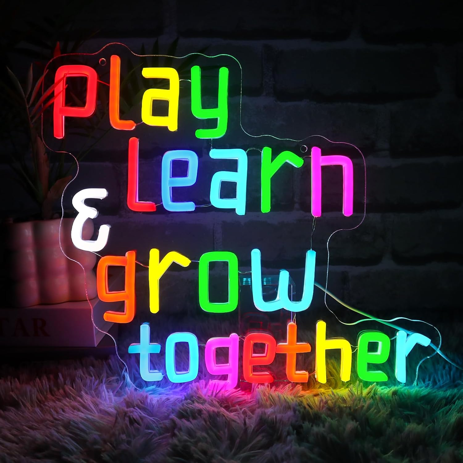 Led Grow Light - Play Learn Grow Together Neon Sign