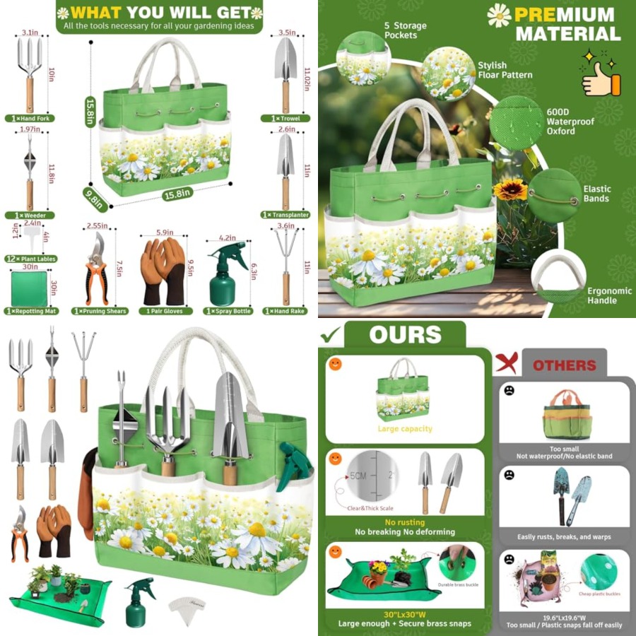22Pcs Garden Tools Set for Wom - Gardening Tools Mothers Day recensione e prezzo