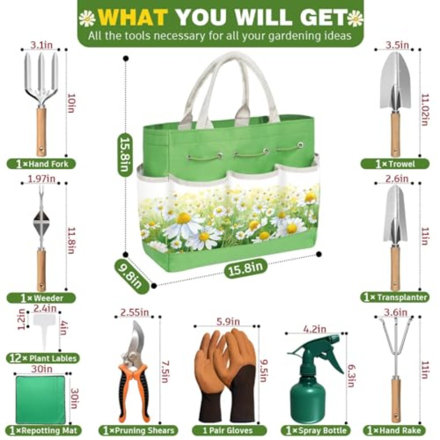 22Pcs Garden Tools Set for Wom - Gardening Tools Mothers Day recensione e prezzo