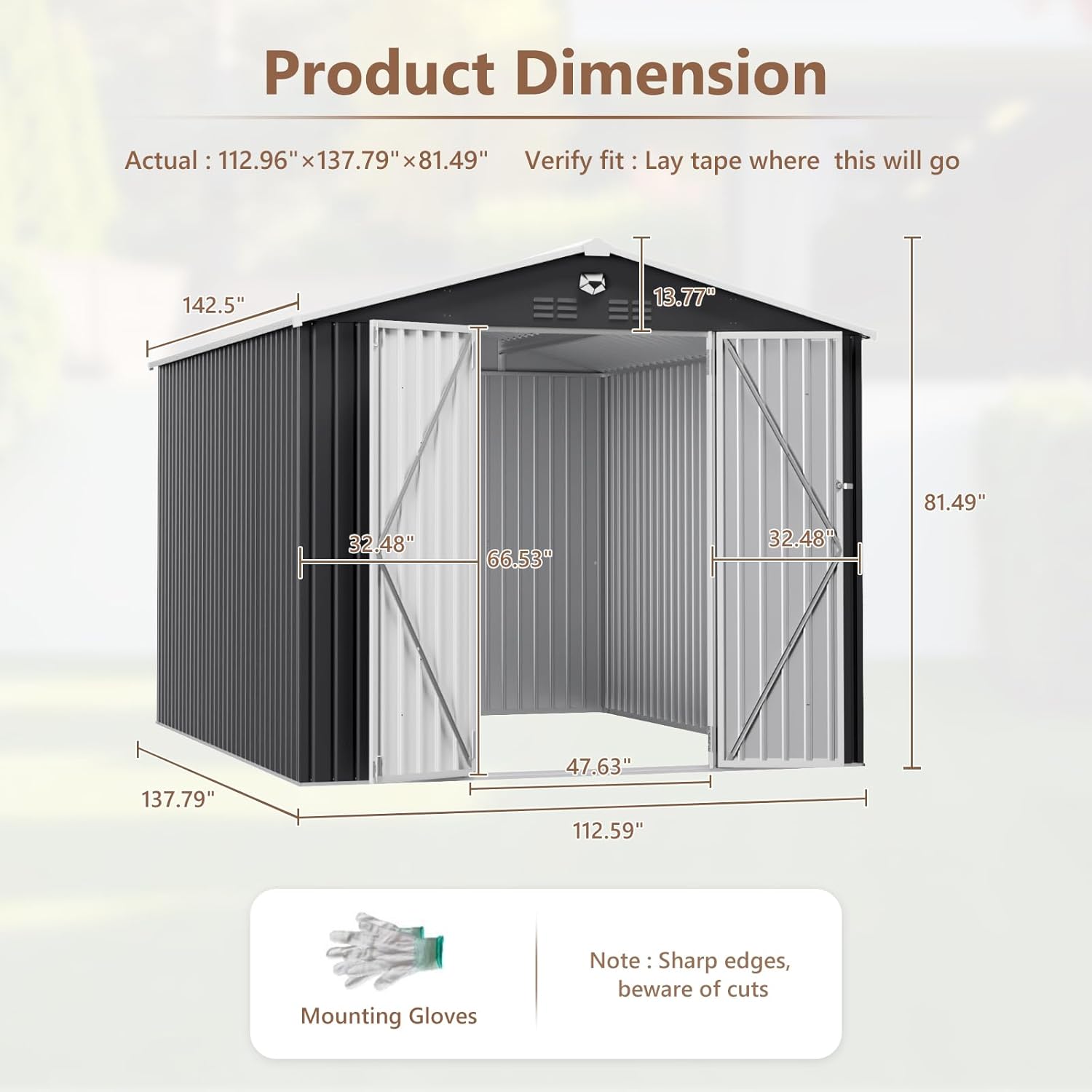 10x12 FT Metal Outdoor Storage - Gardening Tools Shop recensione e prezzo
