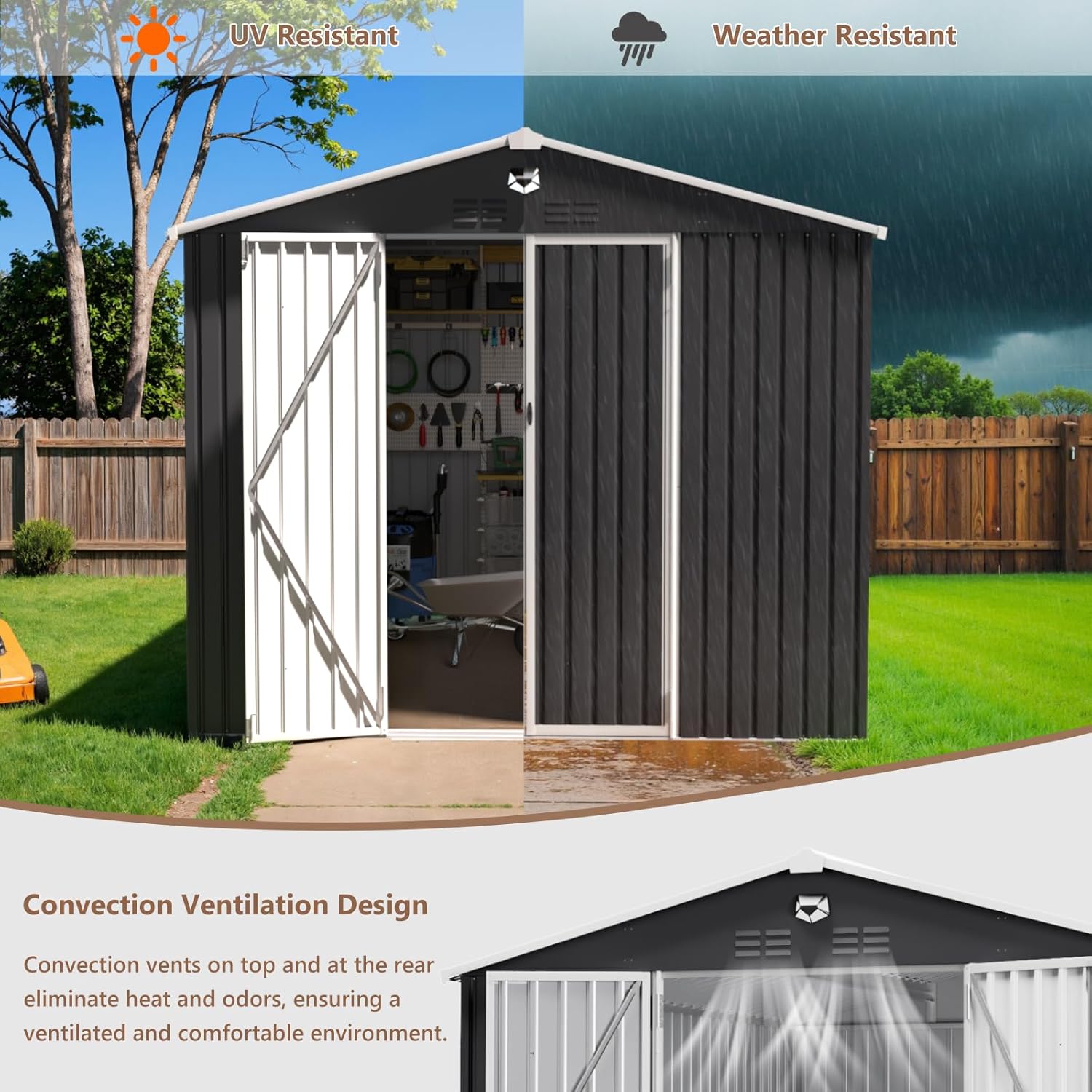 10x12 FT Metal Outdoor Storage - Gardening Tools Shop recensione e prezzo