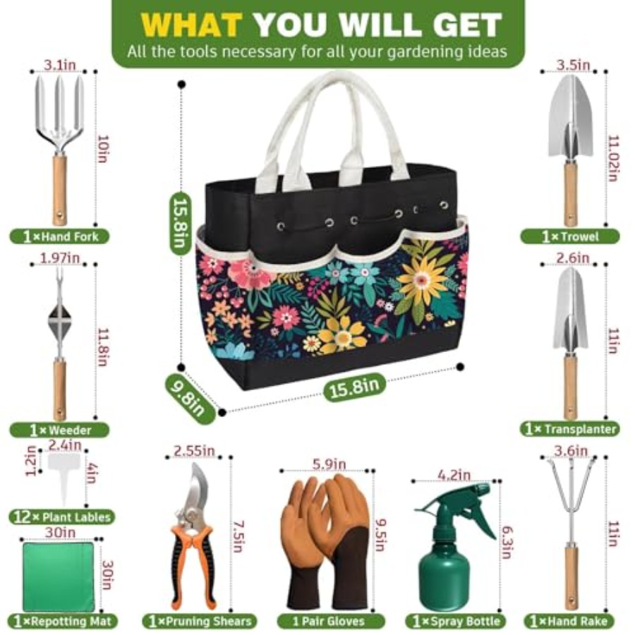 22Pcs Gardening Tools Set for  - Gardening Tools Mothers Day recensione e prezzo