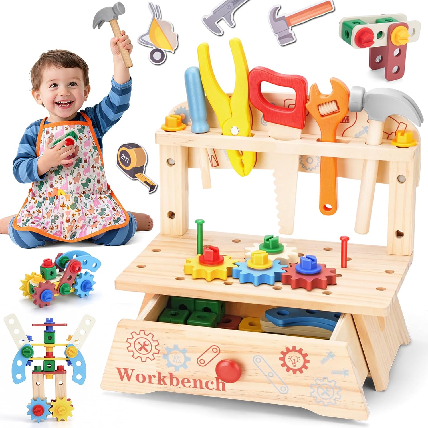 Wooden Tool Bench for Kids,Mon - Gardening Tools Kids recensione e prezzo