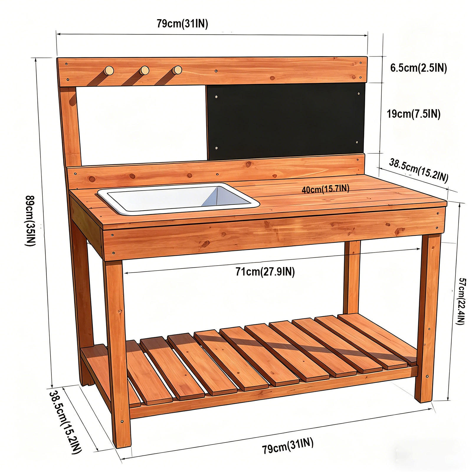 Wooden Potting Benches For Chi - Gardening Tools Kids recensione e prezzo
