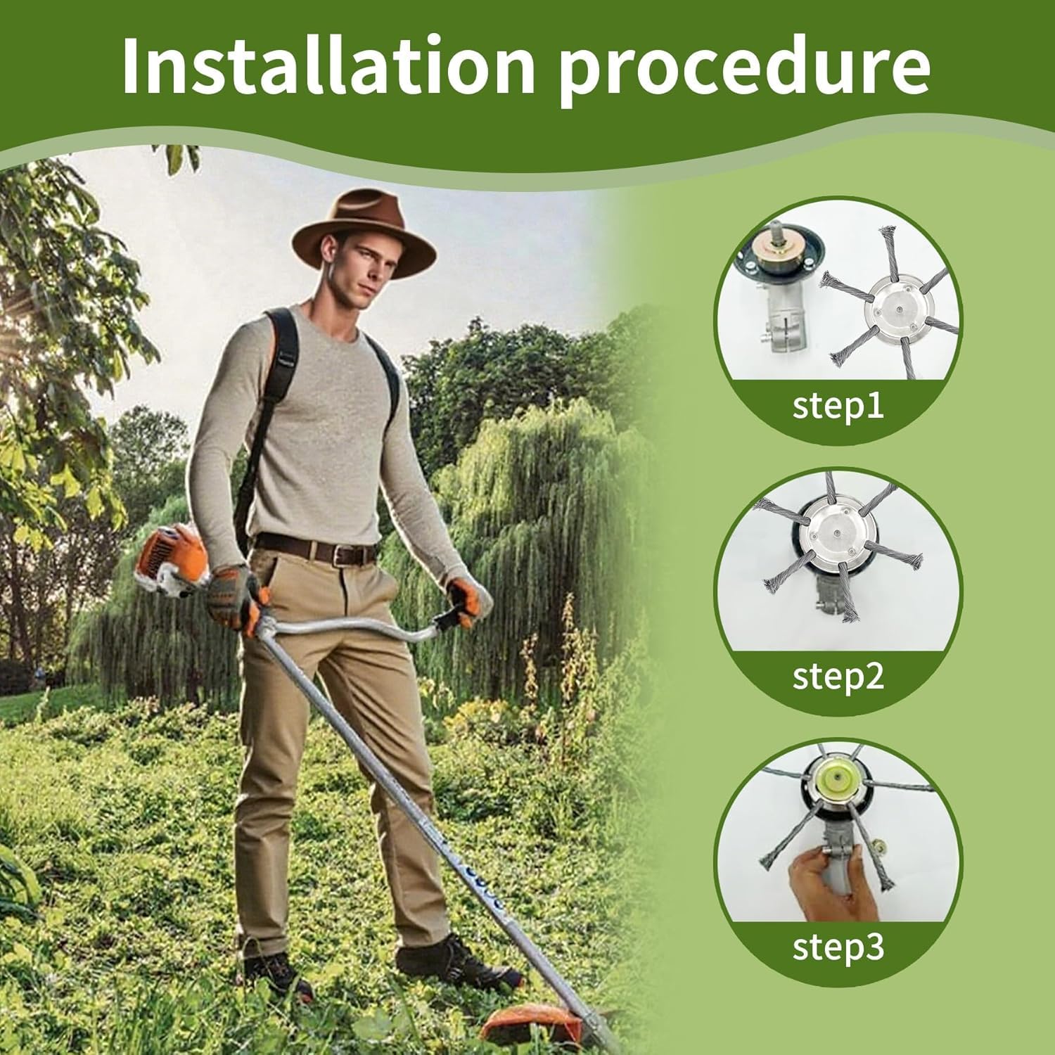 Wear Resistant Weed Brush Head - Gardening Tools To Remove Grass recensione e prezzo