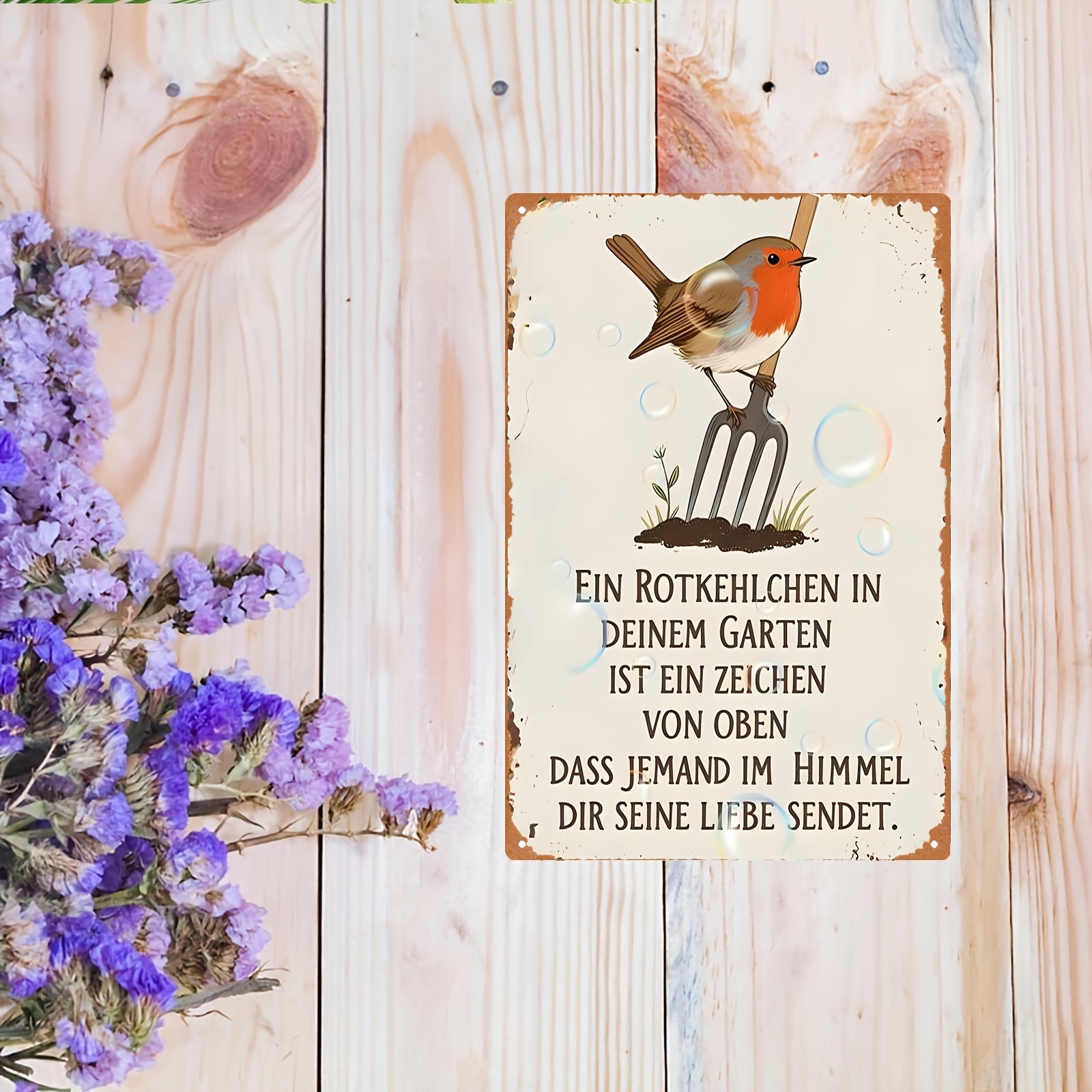 Vintage Wooden Sign Retro Bird - Gardening Tools German recensione e prezzo