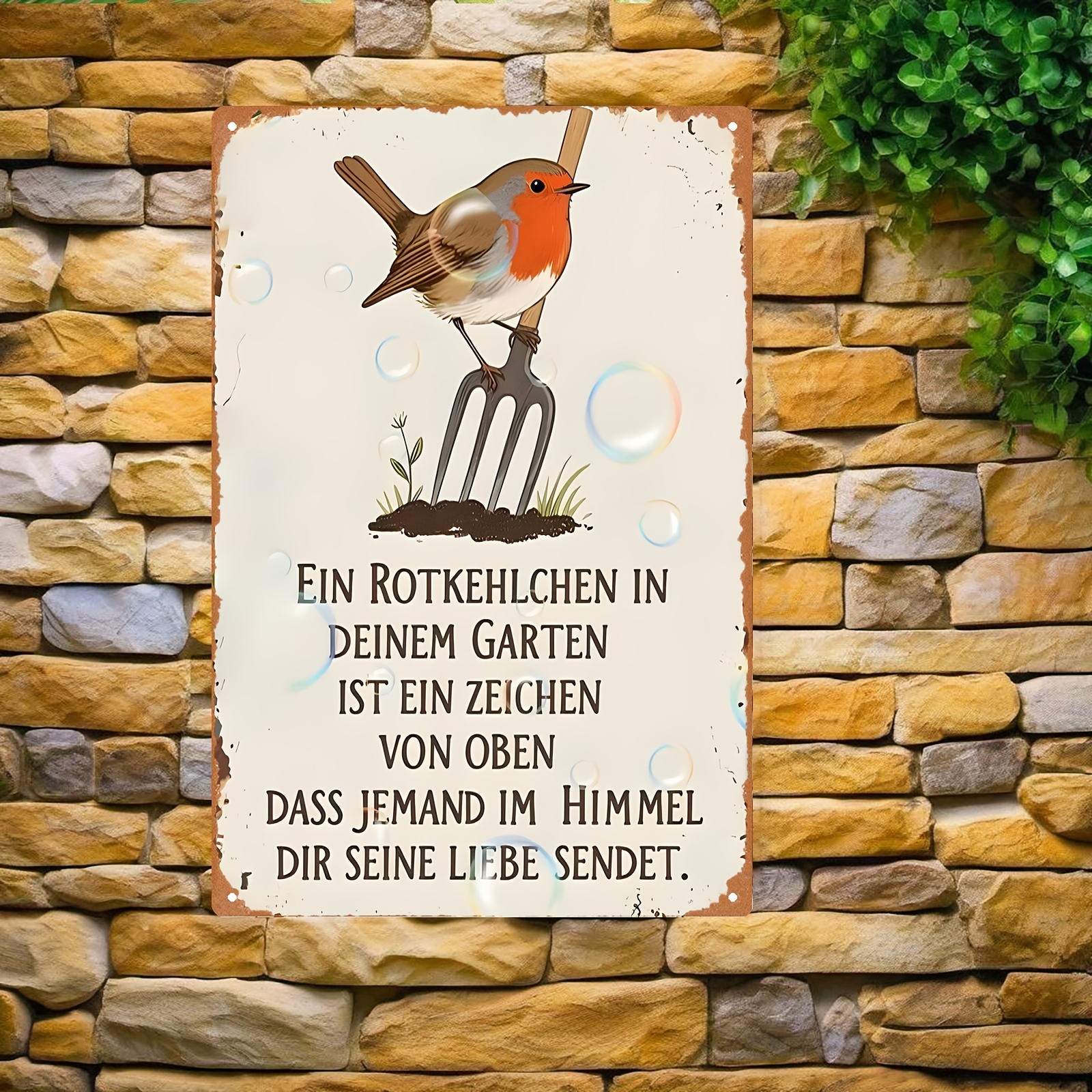 Vintage Wooden Sign Retro Bird - Gardening Tools German recensione e prezzo