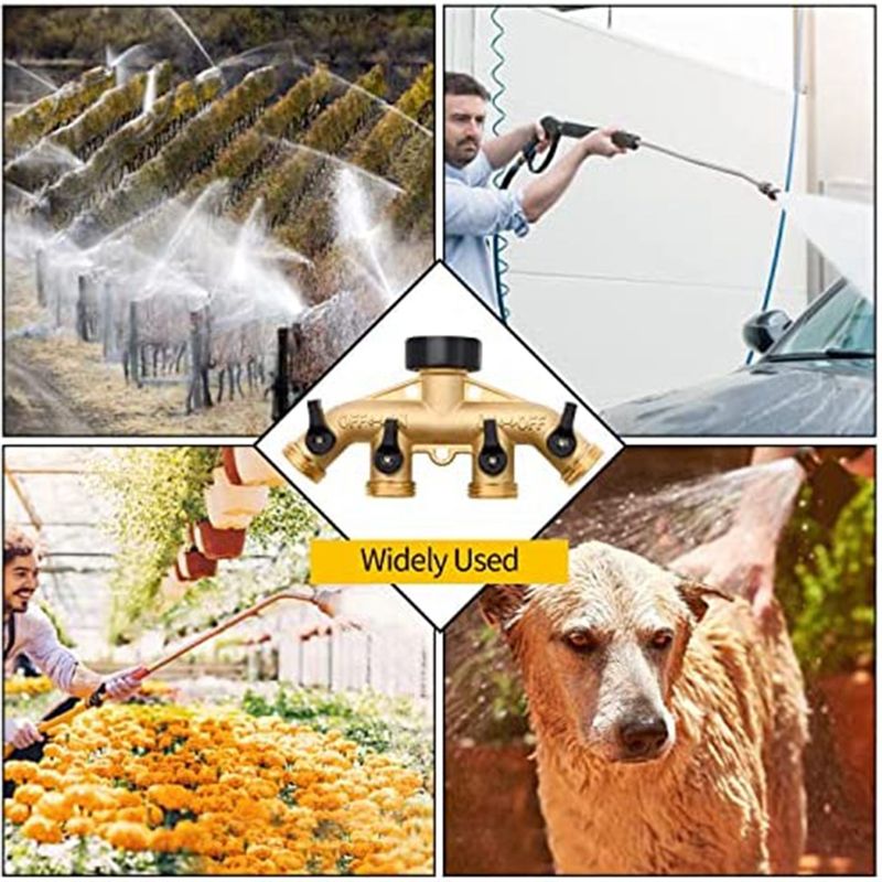 ABNQ 4 Way Brass Hose Splitter - Gardening Tools Yellow recensione e prezzo