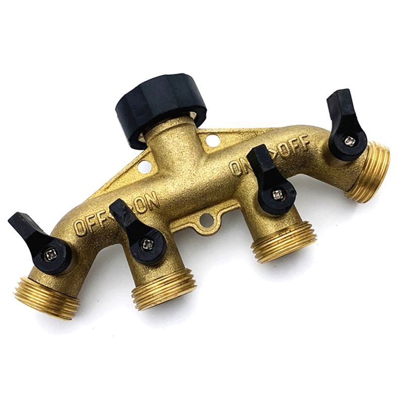 ABNQ 4 Way Brass Hose Splitter - Gardening Tools Yellow recensione e prezzo