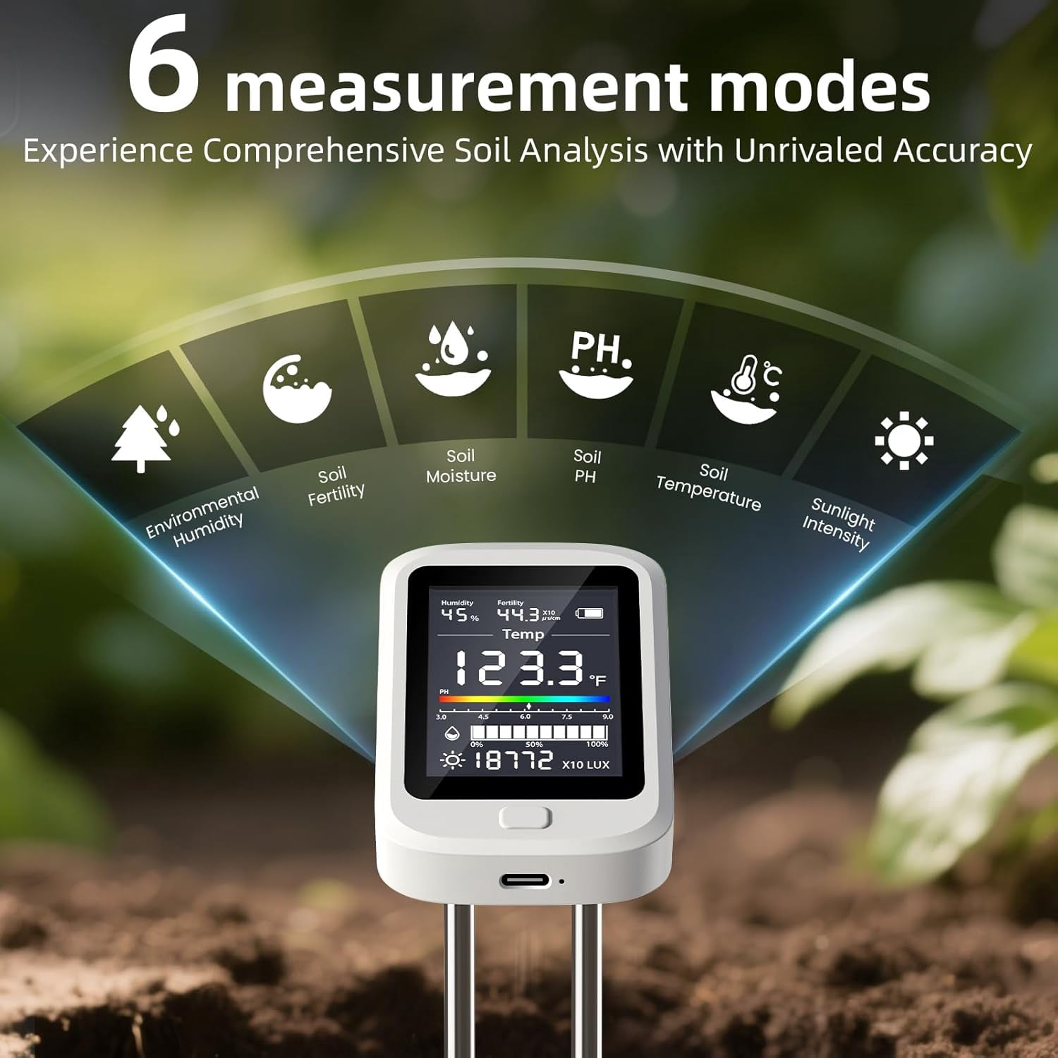 6-in-1 Soil PH Tester Double N - Soil Ph Meter recensione e prezzo